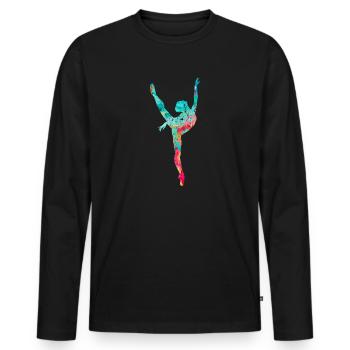 Dancer PopArt - Men's Premium Organic Long Sleeve Shirt - black - Front - Nico (187cm)
