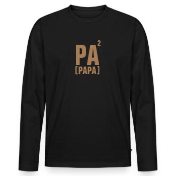 DAD - FATHER - FATHER'S DAY - BIRTHDAY VALENTINE'S DAY - Men's Premium Organic Long Sleeve Shirt - black - Front - Nico (187cm)
