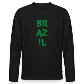 Brazil - Men's Premium Organic Long Sleeve Shirt - black - Front - Nico (187cm)