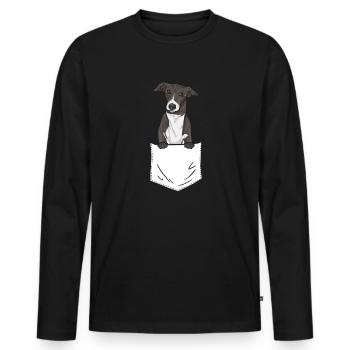 Italian Greyhound Greyhound Dogs - Men's Premium Organic Long Sleeve Shirt - black - Front - Nico (187cm)