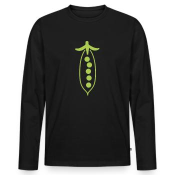 pea - Men's Premium Organic Long Sleeve Shirt - black - Front - Nico (187cm)