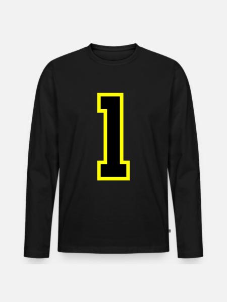 1 Number Jersey - Men's Premium Organic Long Sleeve Shirt - black