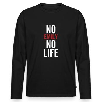 Nein Emily Kein Leben - Männer Premium Bio Langarmshirt - Schwarz - Vorne - Nico (187cm)