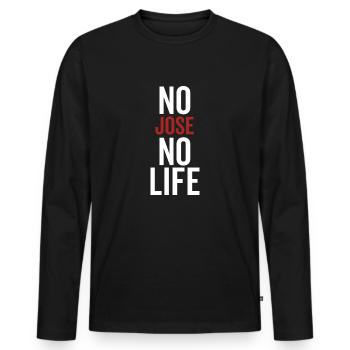 Pas de Jose pas de vie - T-shirt manches longues Premium bio Homme - noir - Devant - Nico (187cm)
