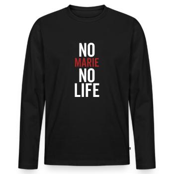 No Marie No Life - Men's Premium Organic Long Sleeve Shirt - black - Front - Nico (187cm)