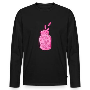 Et si je perds mon éclat en disant la santé mentale - T-shirt manches longues Premium bio Homme - noir - Devant - Nico (187cm)