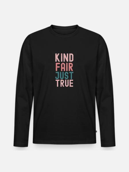 Affirmations Positives en Couleurs pastels - T-shirt manches longues Premium bio Homme - noir
