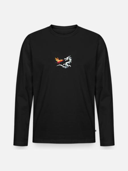 Drache - Männer Premium Bio Langarmshirt - Schwarz