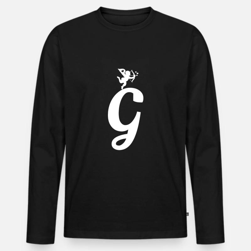 G - Männer Premium Bio Langarmshirt - Schwarz