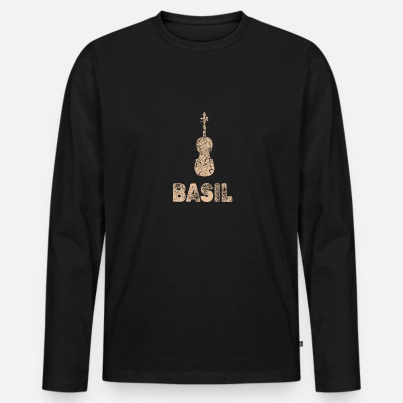 Cello Basil - Männer Premium Bio Langarmshirt - Schwarz