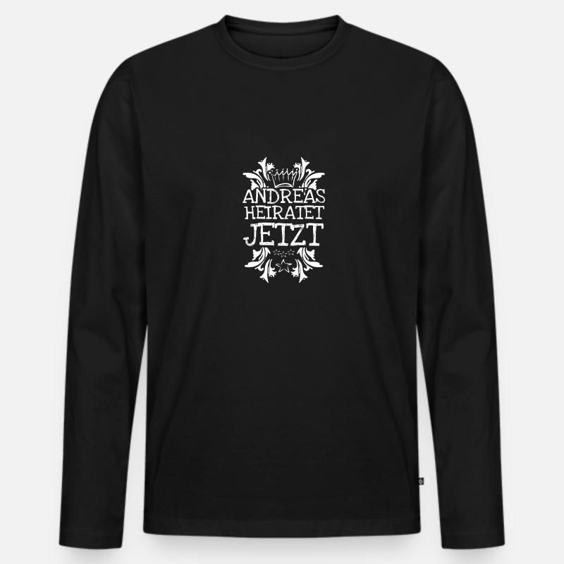 Bachelor Andreas - Männer Premium Bio Langarmshirt - Schwarz