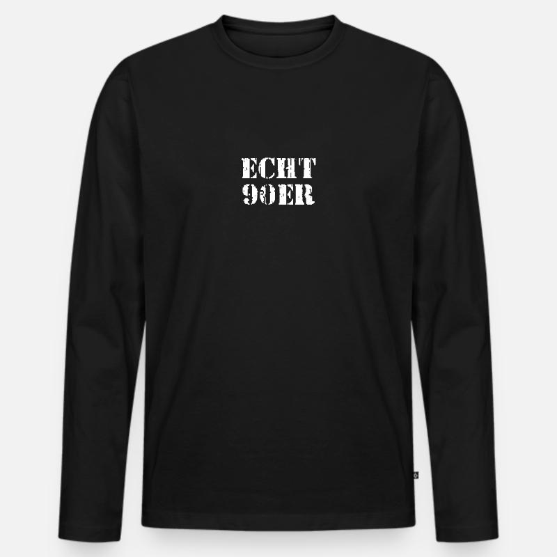 ECHT 90ER - Männer Premium Bio Langarmshirt - Schwarz