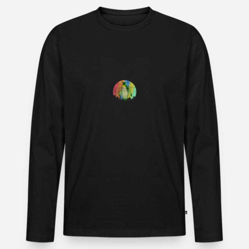 Pinguin - Männer Premium Bio Langarmshirt - Schwarz