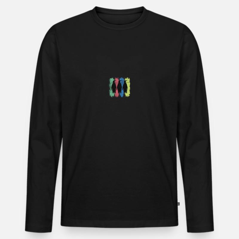 Pinguin Geschenk - Männer Premium Bio Langarmshirt - Schwarz