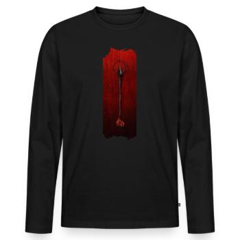 Piercing Precision: Arrow - Men's Premium Organic Long Sleeve Shirt - black - Front - Nico (187cm)