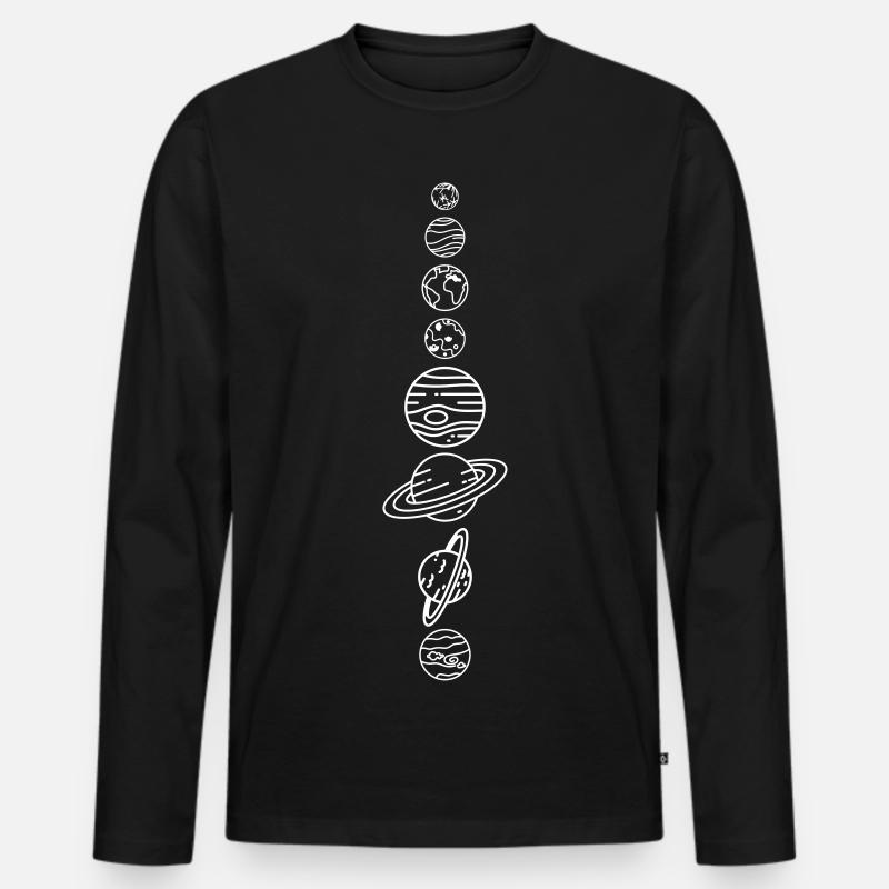 Solar System Planets – Solar System Space - Men's Premium Organic Long Sleeve Shirt - black