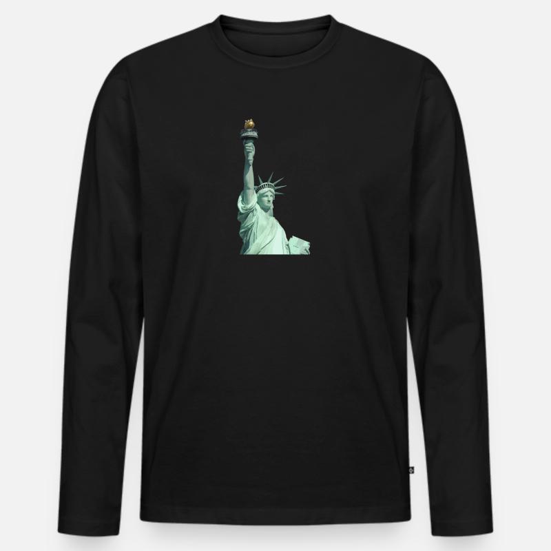 Freiheitsstatue Illustration - Männer Premium Bio Langarmshirt - Schwarz