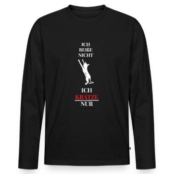 Katzen Kätzchen Kater lustiger Spruch Kratzen - Männer Premium Bio Langarmshirt - Schwarz - Vorne - Nico (187cm)