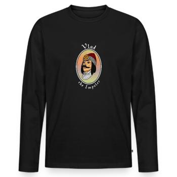 Balkan Rumänien Vlad Tepes Impaler Vampir - Männer Premium Bio Langarmshirt - Schwarz - Vorne - Nico (187cm)