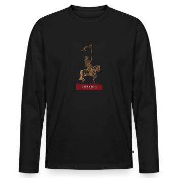 Polen Flagge Polska Husaria Husaren Kavallerie - Männer Premium Bio Langarmshirt - Schwarz - Vorne - Nico (187cm)