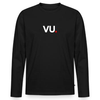 Gesehen - Männer Premium Bio Langarmshirt - Schwarz - Vorne - Nico (187cm)