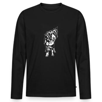 Border Collie Chien De Troupeau Chiens Chien Wilsigns - T-shirt manches longues Premium bio Homme - noir - Devant - Nico (187cm)