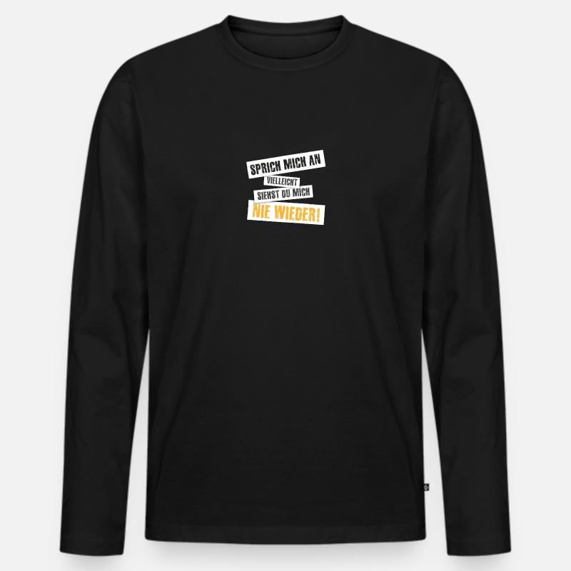 Ich bin single: Sprich mich an - Männer Premium Bio Langarmshirt - Schwarz