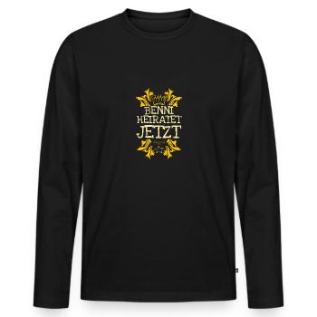 Cadeau pour Benni - T-shirt manches longues Premium bio Homme - noir - Devant - Nico (187cm)