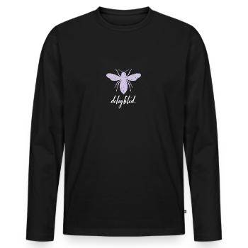 Purple Pastel Bee Abeille Ravi Soyez ravi - T-shirt manches longues Premium bio Homme - noir - Devant - Nico (187cm)