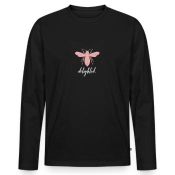 Rosa Bee Delighted Biene Be Delighted - Men's Premium Organic Long Sleeve Shirt - black - Front - Nico (187cm)