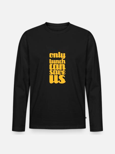 lunch can save us - Men's Premium Organic Long Sleeve Shirt - black