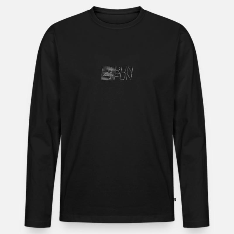 Run 4 Fun points - Männer Premium Bio Langarmshirt - Schwarz