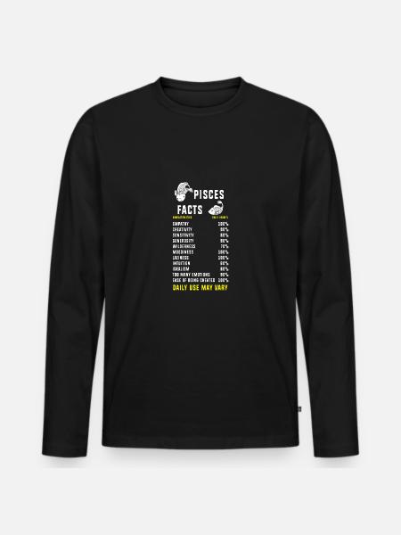 Sternzeichen Fische - Männer Premium Bio Langarmshirt - Schwarz