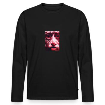 Artwork Horror Eyes - Men's Premium Organic Long Sleeve Shirt - black - Front - Nico (187cm)
