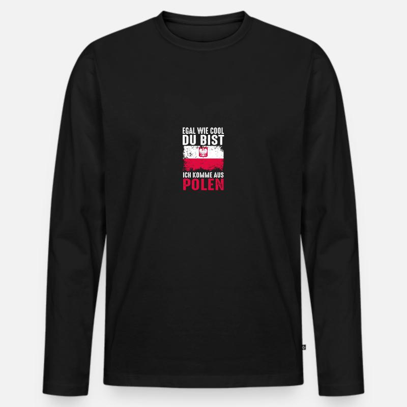 Pole Polnisch Polen - Männer Premium Bio Langarmshirt - Schwarz