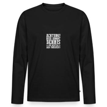 Prénom Dennis - T-shirt manches longues Premium bio Homme - noir - Devant - Nico (187cm)