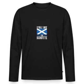 Scots Scottish Scotland - Men's Premium Organic Long Sleeve Shirt - black - Front - Nico (187cm)