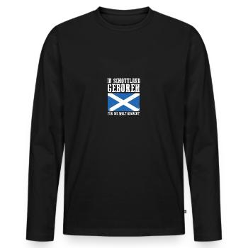 Ecossais Ecosse Ecosse Ecosse - T-shirt manches longues Premium bio Homme - noir - Devant - Nico (187cm)