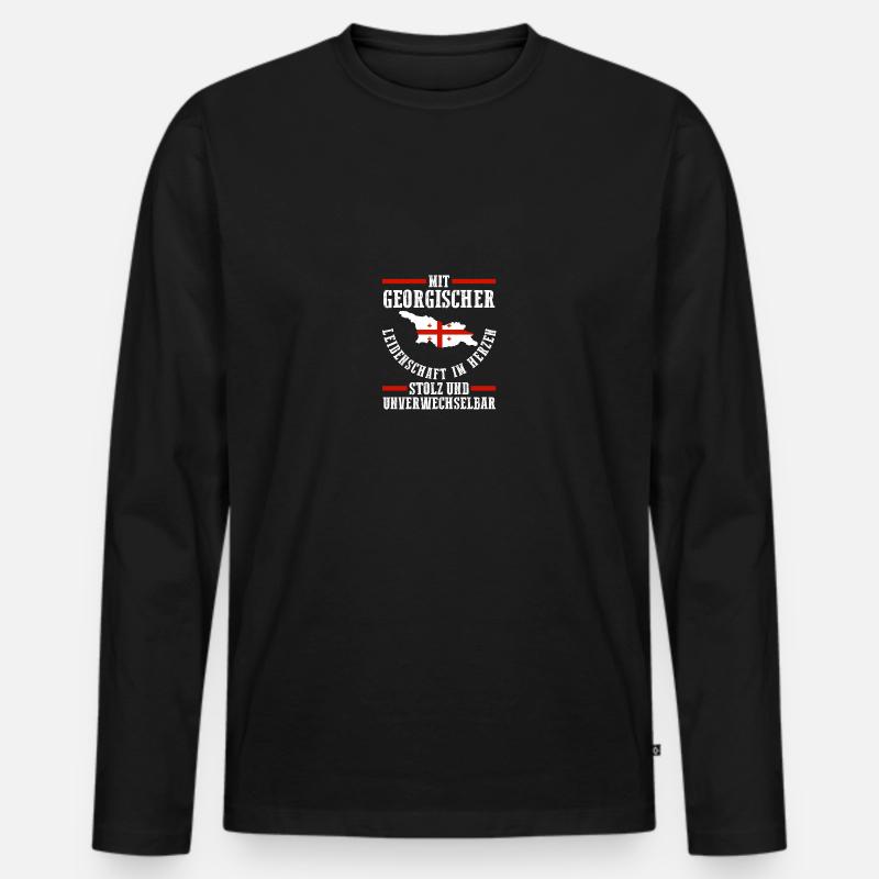 Georgier Georgien - Männer Premium Bio Langarmshirt - Schwarz
