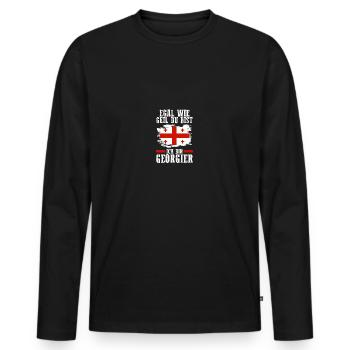 Georgian Georgia - Men's Premium Organic Long Sleeve Shirt - black - Front - Nico (187cm)