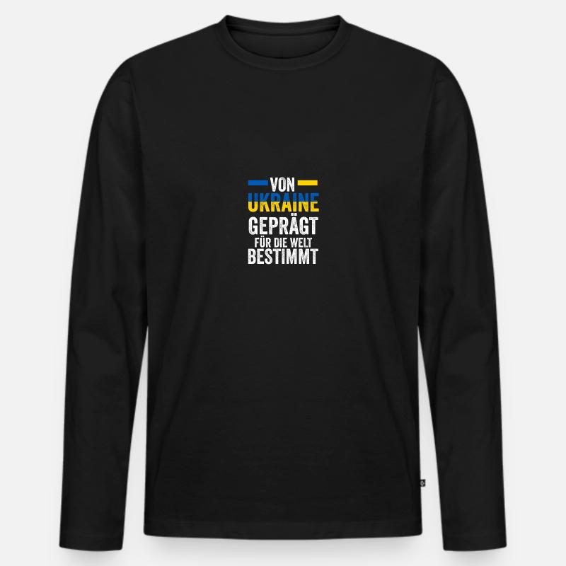 Ukrainer Ukraine - Männer Premium Bio Langarmshirt - Schwarz