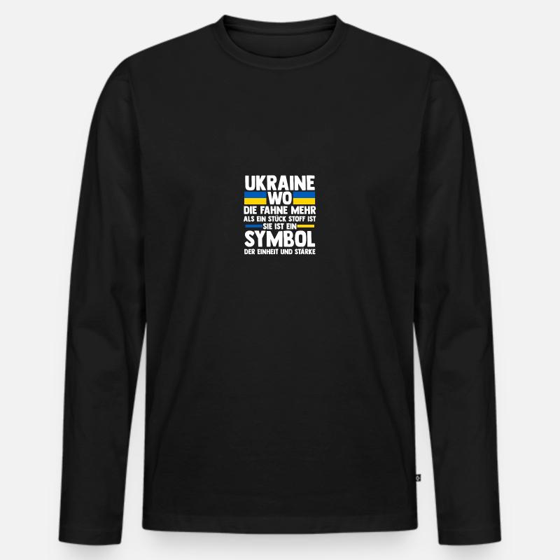 Ukrainer Ukraine - Männer Premium Bio Langarmshirt - Schwarz