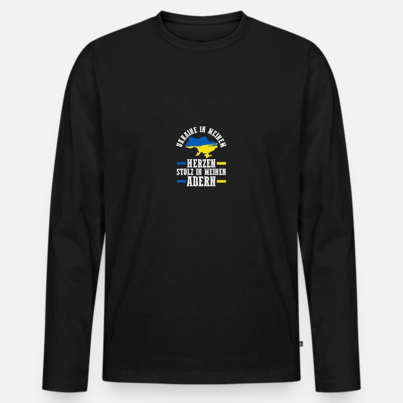 Ukrainer Ukraine - Männer Premium Bio Langarmshirt - Schwarz