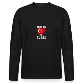 Turks Turkish Turkey - Men's Premium Organic Long Sleeve Shirt - black - Front - Nico (187cm)