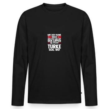 Turks Turkish Turkey - Men's Premium Organic Long Sleeve Shirt - black - Front - Nico (187cm)