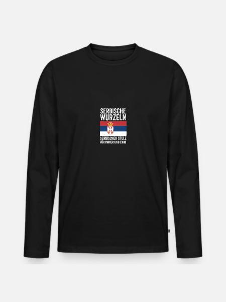 Serbe Serbe Serbie - T-shirt manches longues Premium bio Homme - noir
