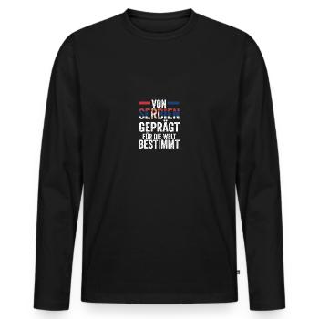 Serbe Serbe Serbie - T-shirt manches longues Premium bio Homme - noir - Devant - Nico (187cm)