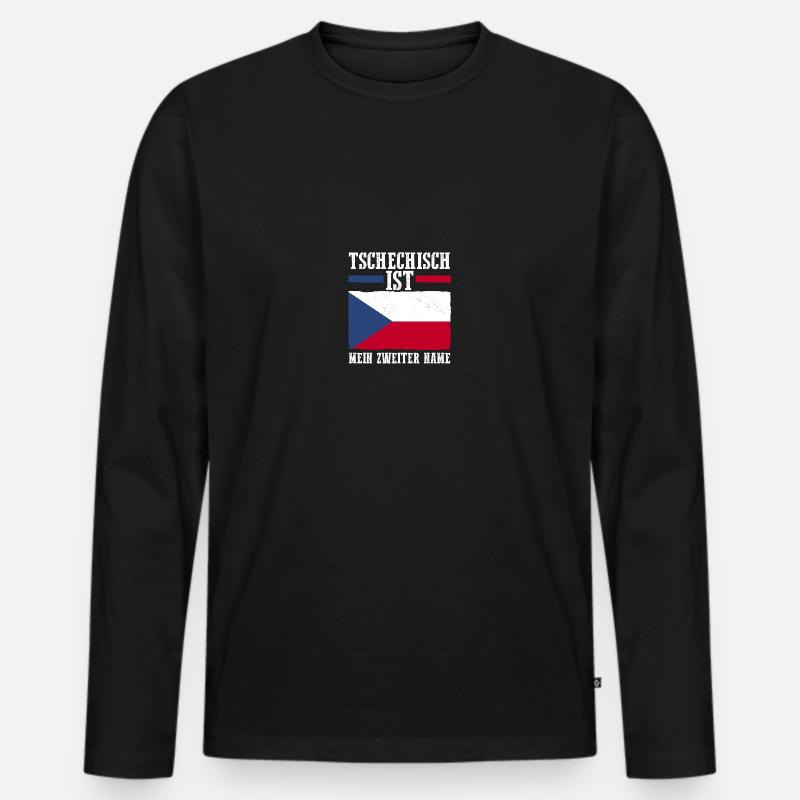 Tschechen Tschechisch Tschechien - Männer Premium Bio Langarmshirt - Schwarz