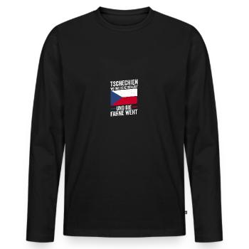 Tchèques République tchèque - T-shirt manches longues Premium bio Homme - noir - Devant - Nico (187cm)