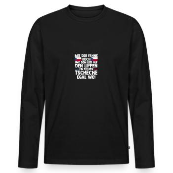 Tchèques République tchèque - T-shirt manches longues Premium bio Homme - noir - Devant - Nico (187cm)